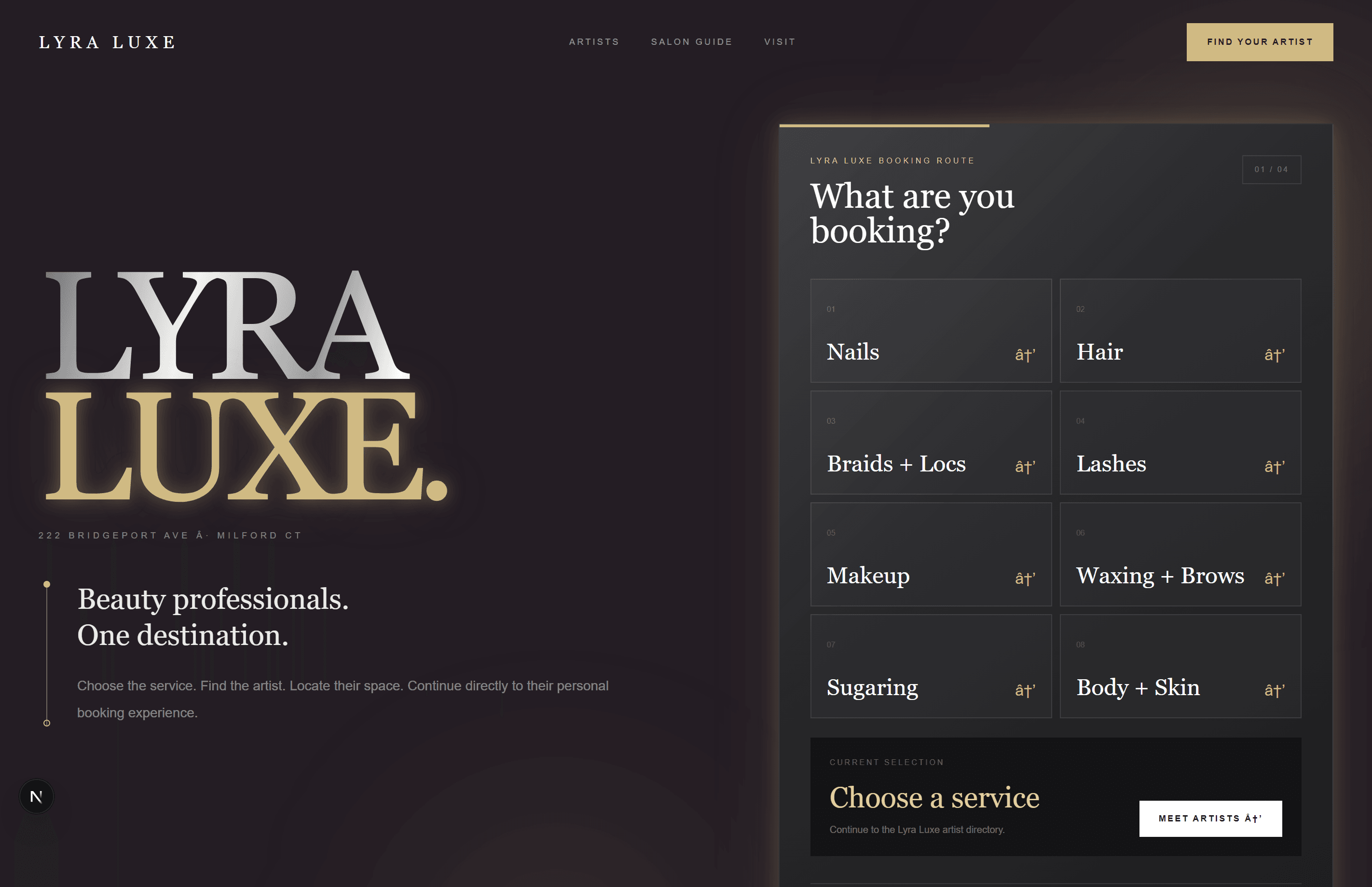 Lyra Luxe homepage